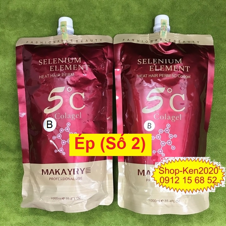 Uốn duỗi tóc 5C Colagel Makayry 1000ml x2 (1-2) (A-B)