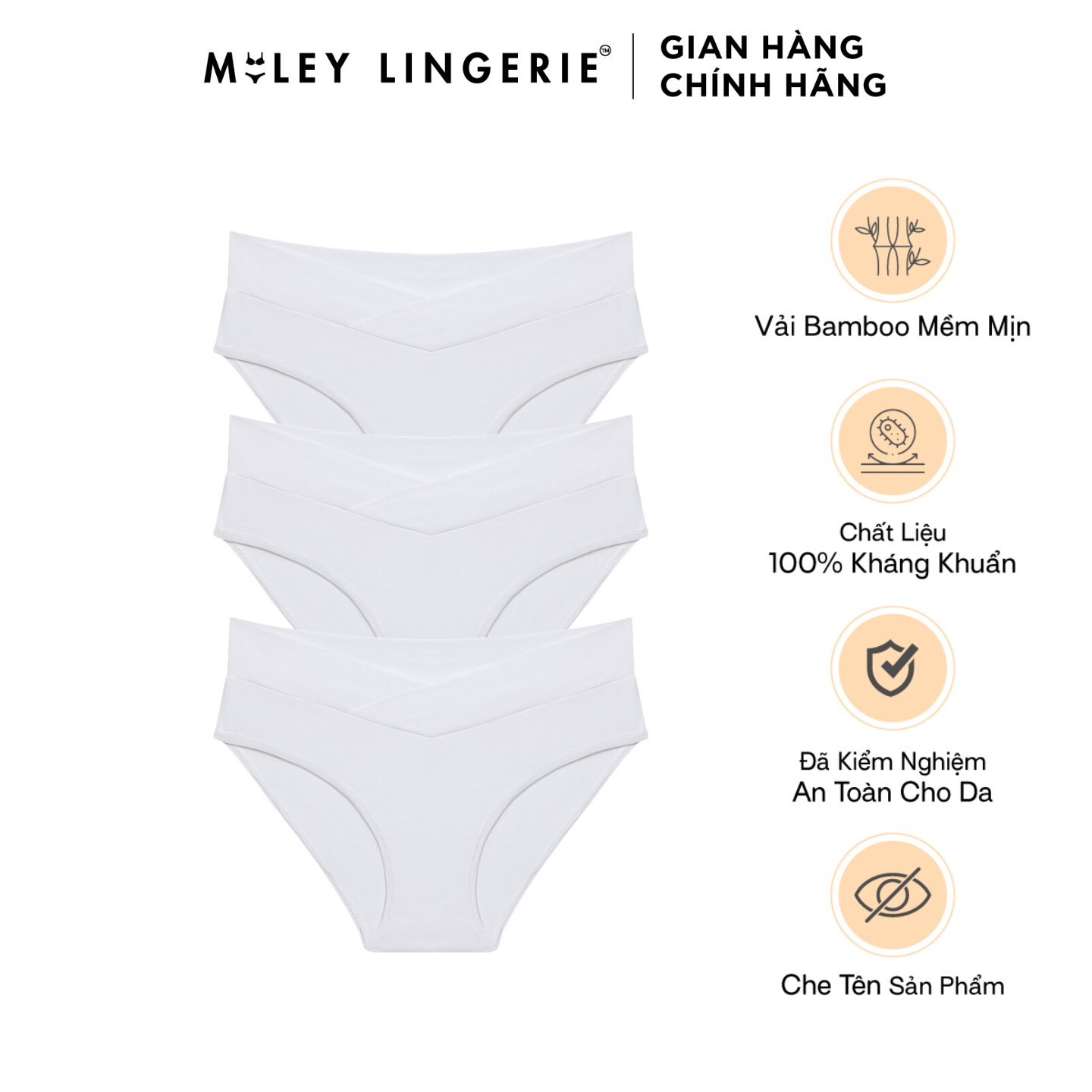 Combo of 3 Cross-Waist Underwear Natural Fiber Fabric Bamboo Comfort Good Antibacterial Miley Lingerie