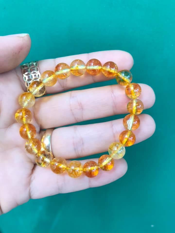 [HCM]VÒNG TAY THẠCH ANH ƯU LINH VÀNG 8LY
