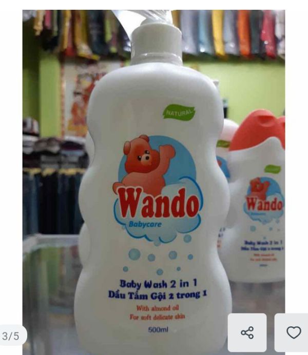 Dầu tắm gội cho bé hiệu Wando  chai 500ml