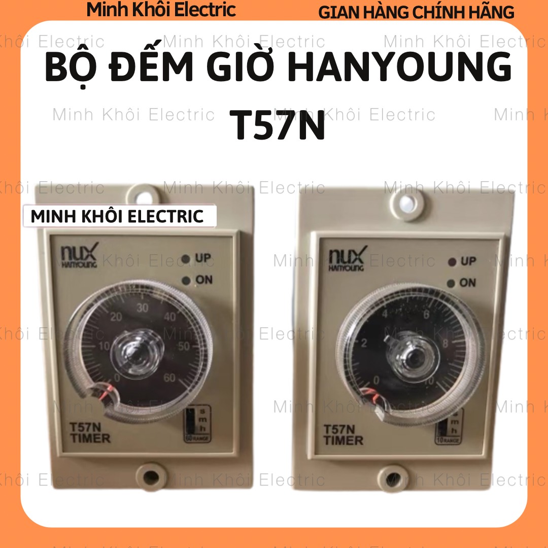 Bộ đếm giờ Hanyoung T57N-P-60A, bộ định thời hanyoung t57n,timer Hanyoung T57N, bộ đặt thời gian hanyoung,rơ le timer