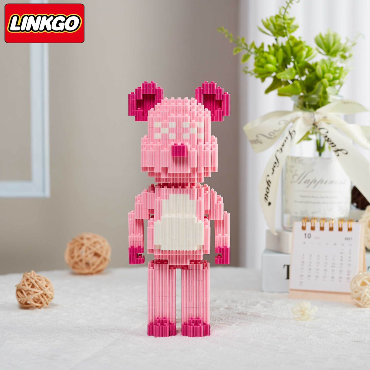 Mô hình đồ chơi lắp ráp 3D gấu mini bearbrick lớn 12cm