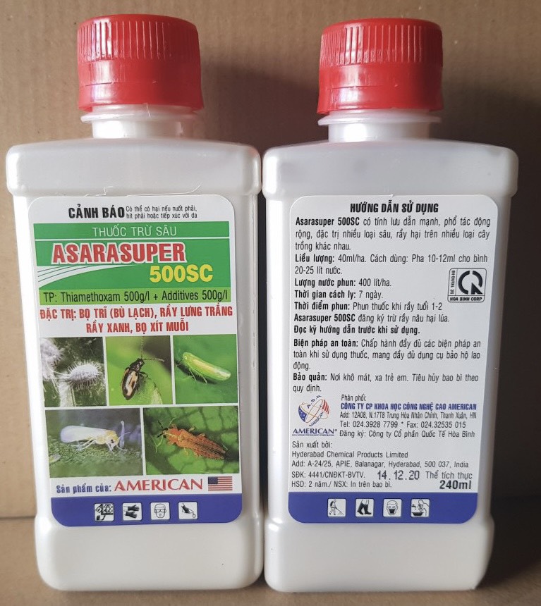 Thuốc trừ bọ trĩ, bọ rầy phấn trắng, Asara super 500SC (1 chai 240ml)
