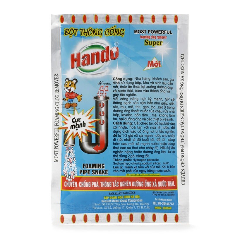 Combo 6 gói bột thông cống nội địa Hando