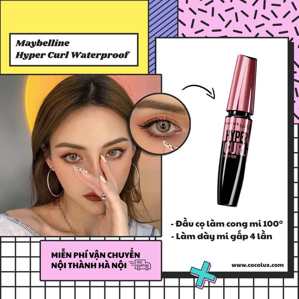 Mascara Maybelline Hyper Curl Waterproof COCOLUX