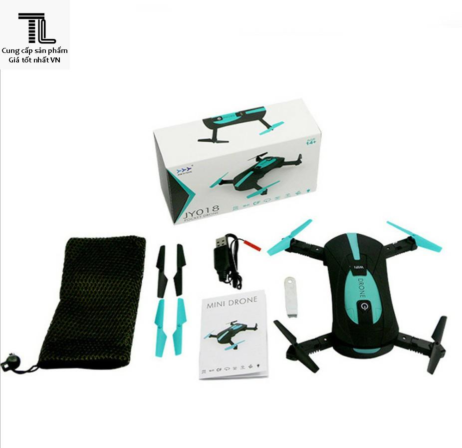 Máy bay Chụp Ảnh Selfie 2 in 1 trên cao Flycam JY018 (xanh đen)