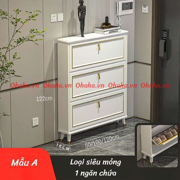 [ Freeship HCM]  [ Kèm ảnh thực tế ] Tủ giày thông minh siêu mỏng cao cấp Ohaha - TGCC021