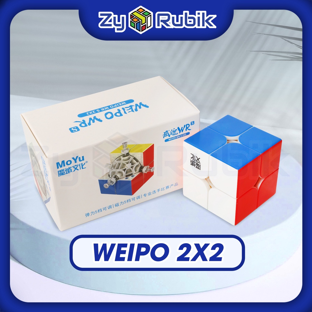 Rubik's cube 2x2 moyu weipo wrs 2022 with magnet-rubik's cube magnet moyu wrm 2x2x2 m 2022 magnetic cube-zyo rubik's cube