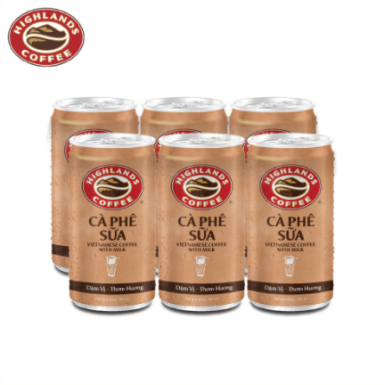 Thùng Cà phê Sữa đá lon Highlands coffee - 185ml