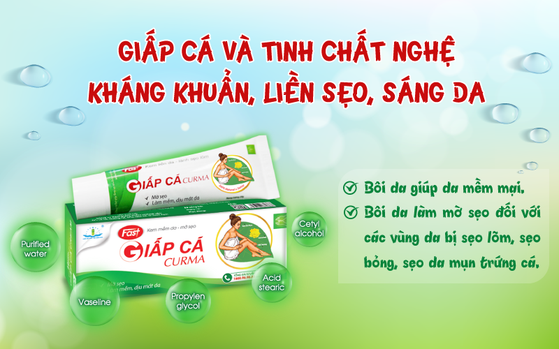 [HCM]Kem liền da - Lành sẹo lõm Giấp Cá CURMA