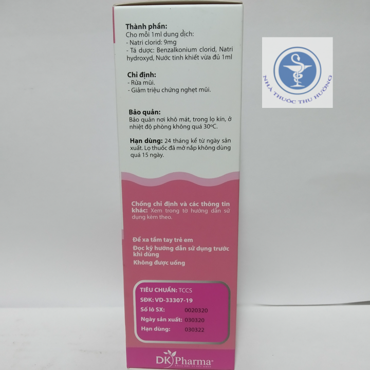 DUNG DỊCH VỆ SINH MŨI DKSALT BABY chai 70ml