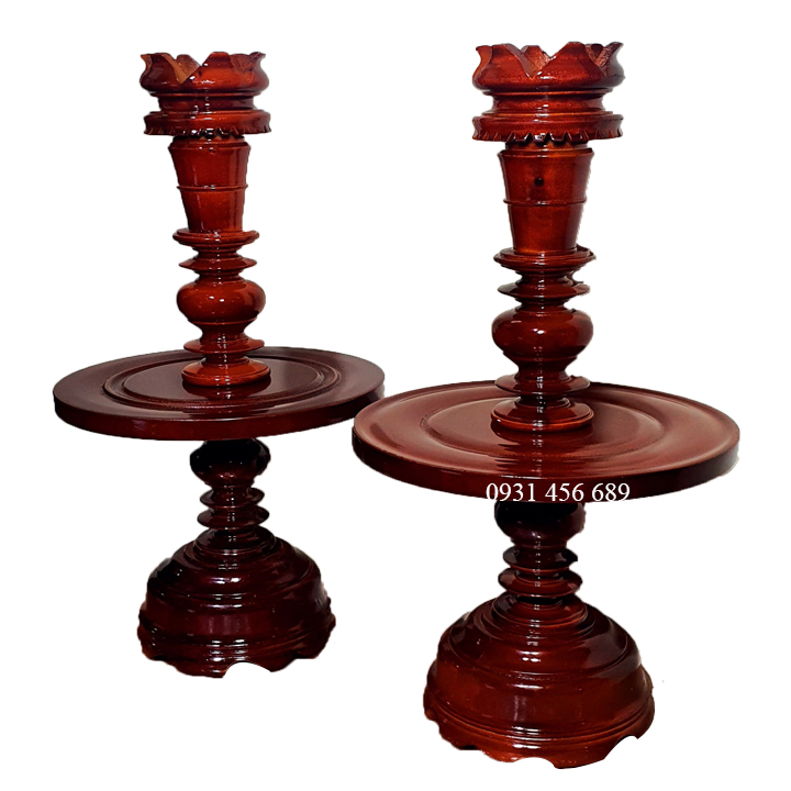 Chân đèn gỗ Tràm Bông Vàng cao 40cm