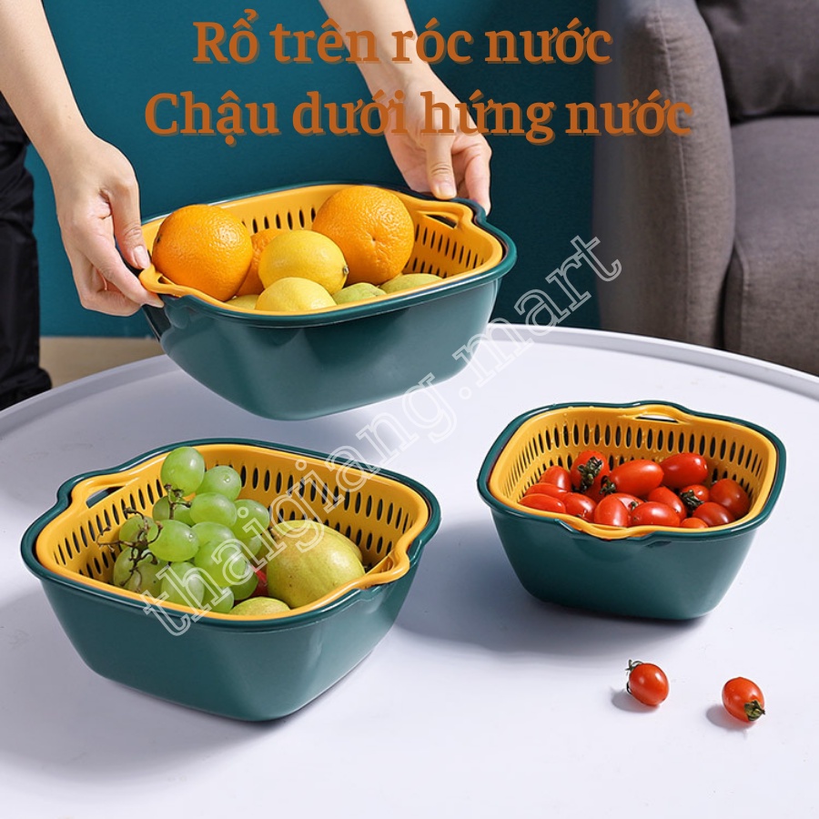 Sét rổ chậu 6 món đựng rau, hoa quả