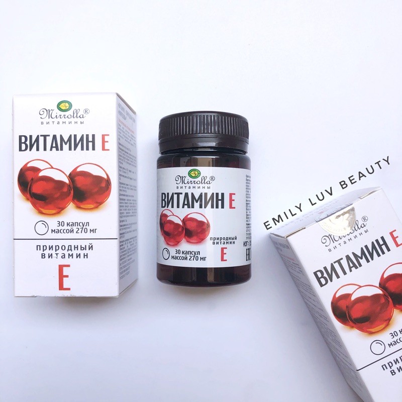 Vitamin E đỏ Mirrolla 30 viên Nga