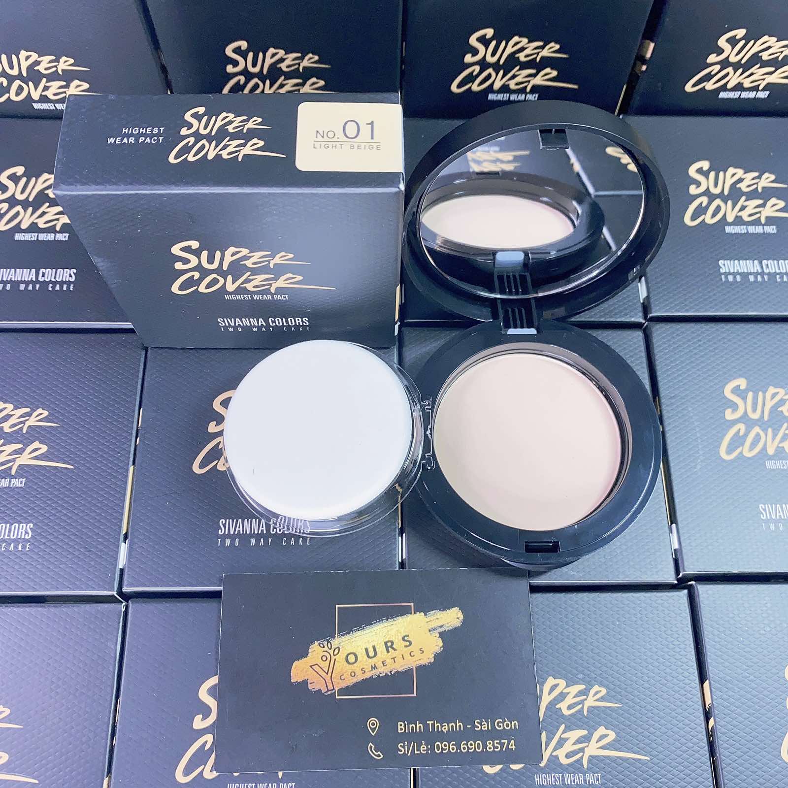 Phấn Phủ Kiềm Dầu Sivanna HF201 - Phấn Nén Kiềm Dầu Sivanna Super Cover