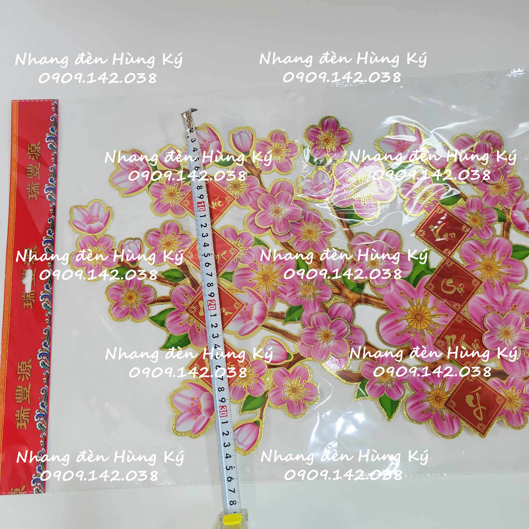 Cành mai 3D dán trang trí Tết