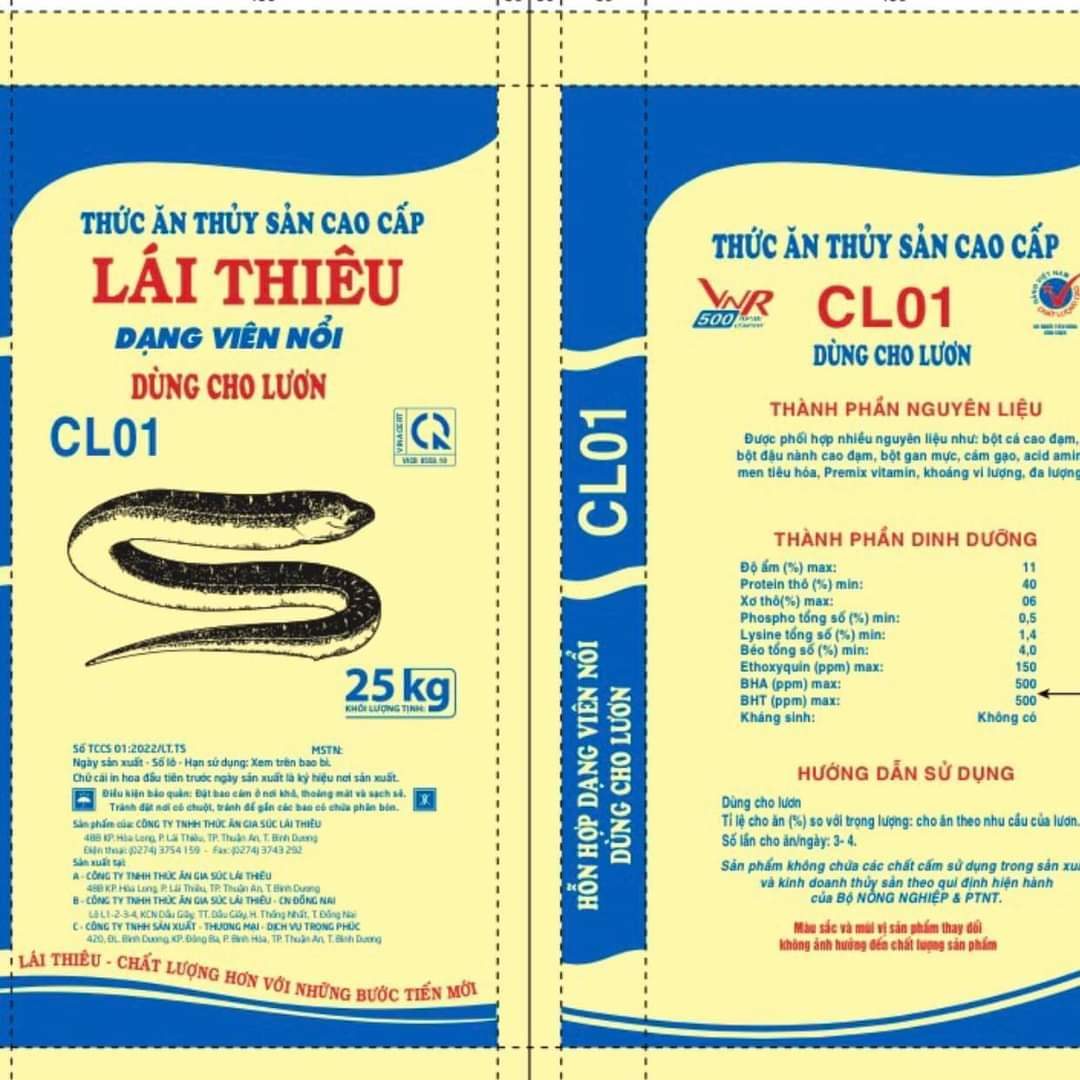Thức ăn lái thiêu 2li 5kg chuyên lươn