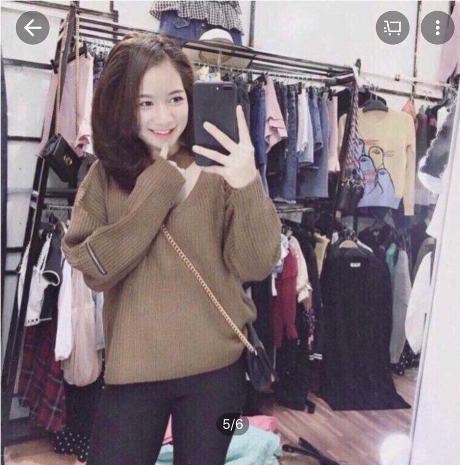 ÁO LEN CỔ TIM TUA LAI THU ĐÔNG