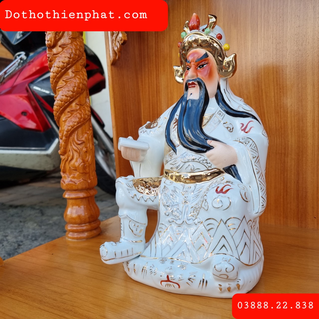 Tượng Quan Công 12in cao 30cm