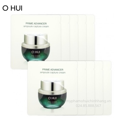 Xả hàng giá sỉ Combo 10 Gói kem dưỡng OHUI Prime Advancer Ampoule Capture Cream sample căng bóng chống lão hoá trẻ hóa làn da