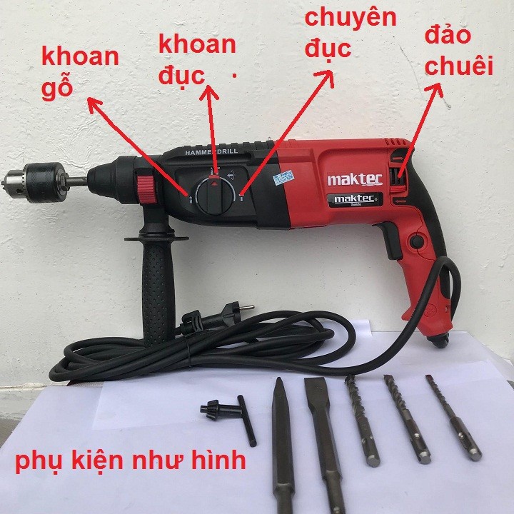 Máy khoan bê tông,Máy khoan bê tông MAKTEC 26 kèm bộ phụ kiện