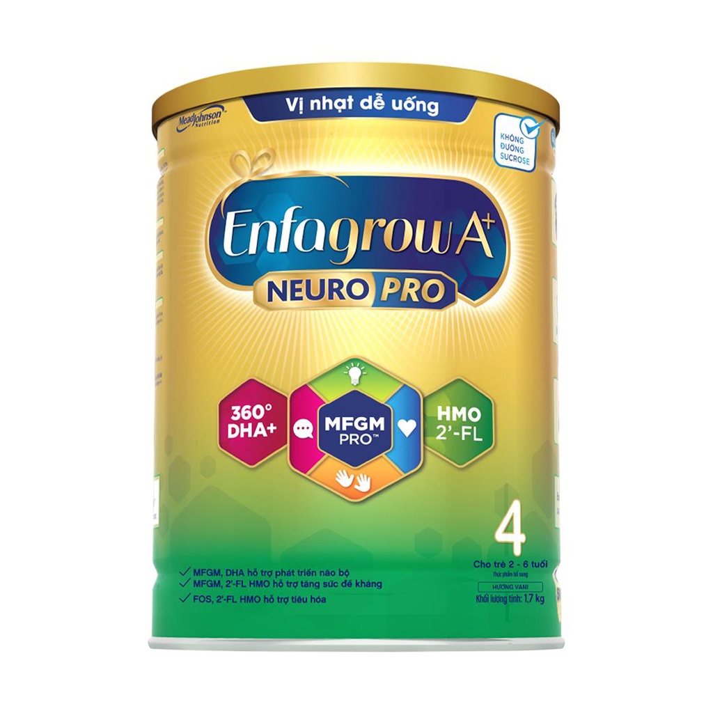 Sữa bột enfagrow a+ neuropro 4 vị thanh mát với dưỡng chất dha & mfgm – 1.7kg