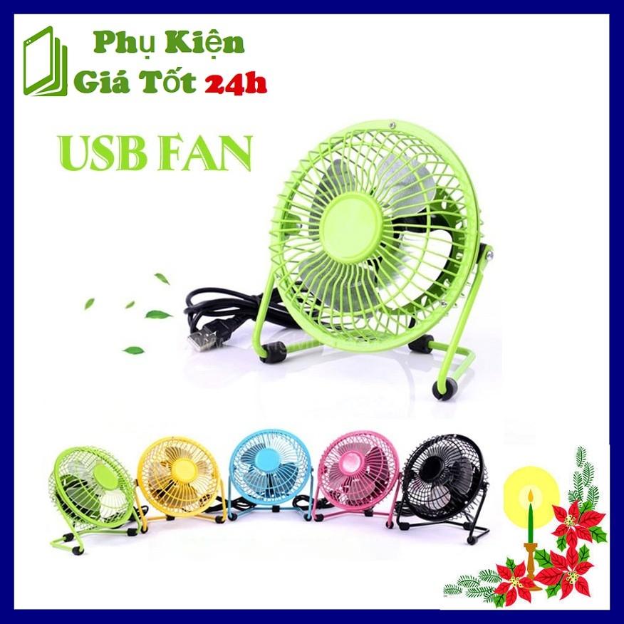 Quạt lồng sắt usb mini thỏi bay cái nóng - quạt usb mini fan loại 4 cánh, lồng sắt quay 360 độ tiện dụng