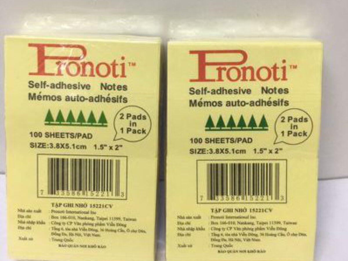 Combo 5 Giấy note vàng 1,5x2 Pronotin