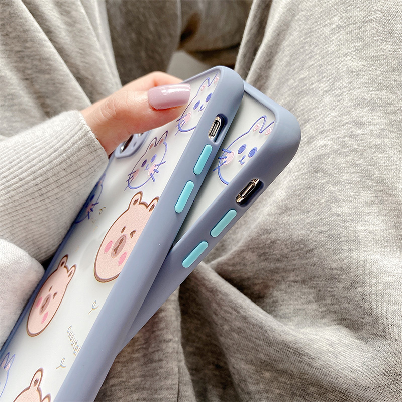 Ốp Lưng Nhám Chống Sock Va Đập Bảo Vệ Camera Face Cute