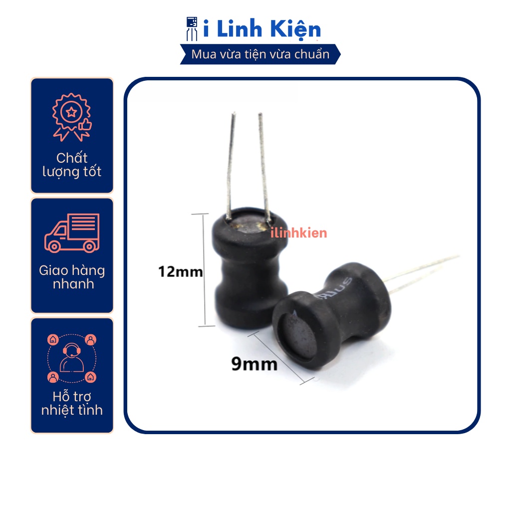 Cuộn cảm cắm 0912 từ 2.2uh-10mh 9x12mm