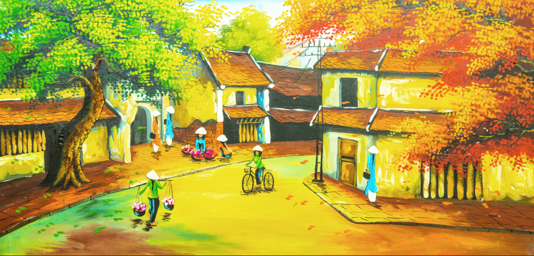 [Deal quà tặng] Tranh dán tường 3d đồng quê