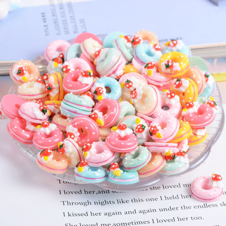 Combo 2 Charm Slime Squishy Bánh Donut nhân dâu