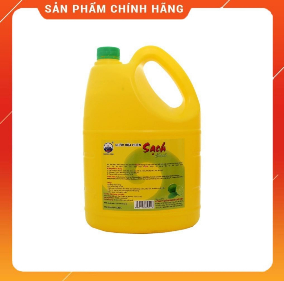 HCM - Can Nước rửa chén Net Sạch 4kg chanh/trà xanh