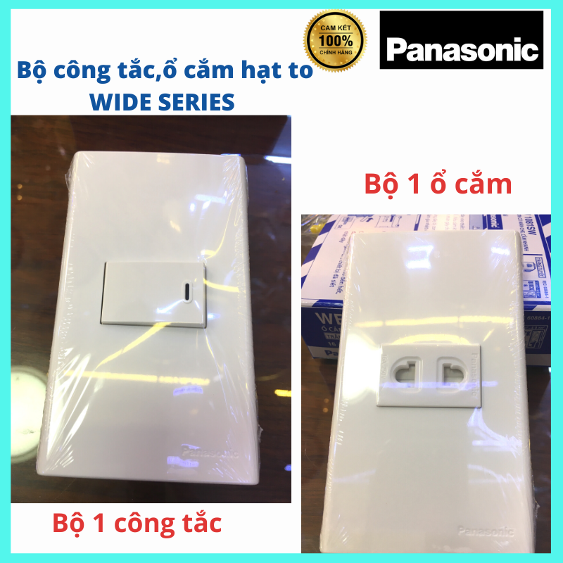 Bộ công tắc, ổ cắm hạt to Wide Panasonic