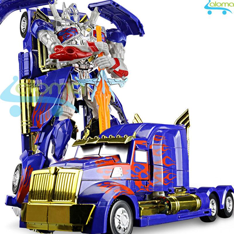 Robot biến hình ôtô Transformer mẫu Optimus Prime 12D cao 45cm lắp ráp thành ô tô hoặc rô bốt