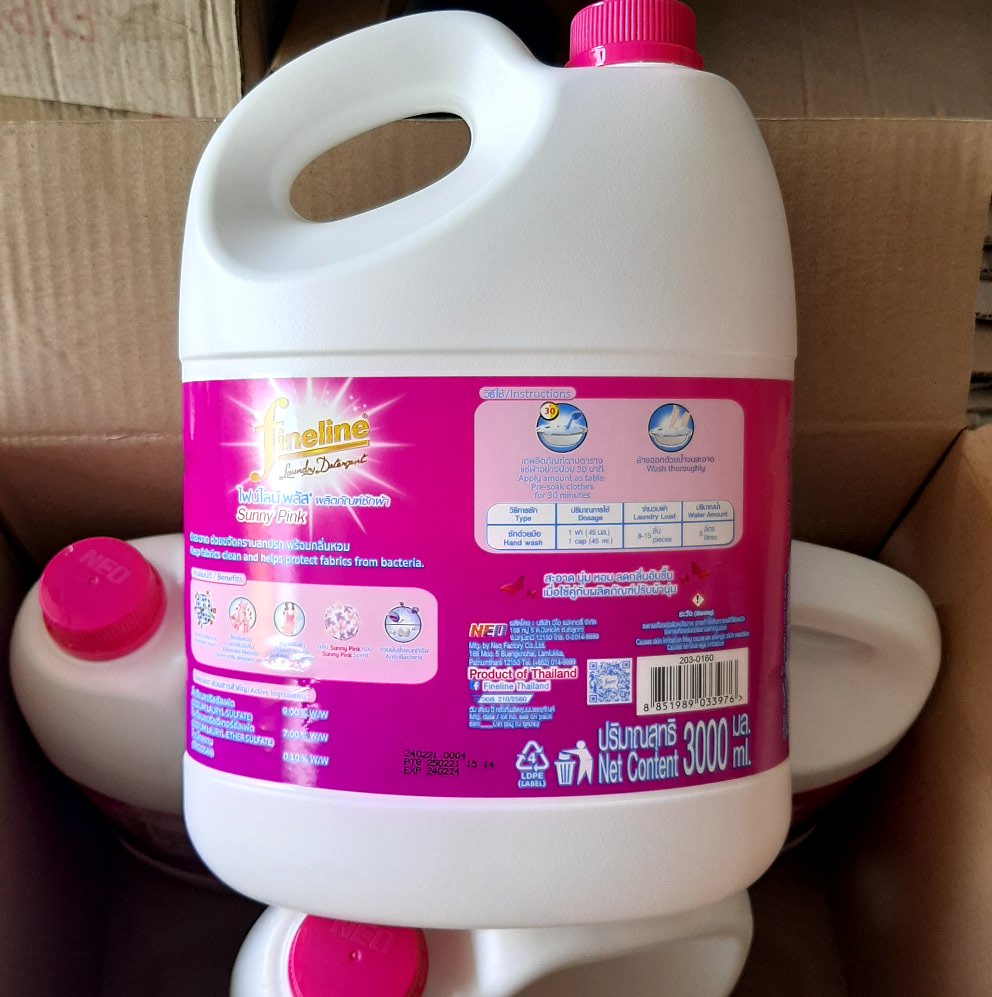 Nước giặt Fineline Thái lan - hồng plus 3L