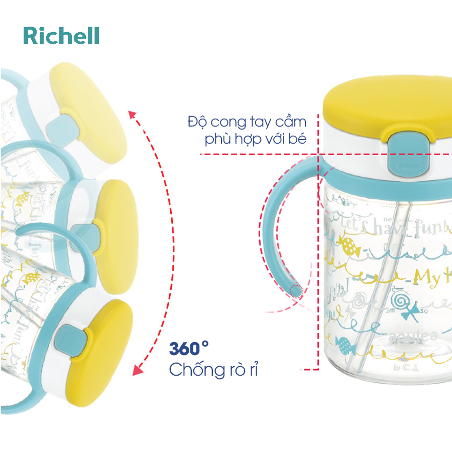 BÌNH ỐNG HÚT AQ RICHELL 200ML VÀNG SWEET