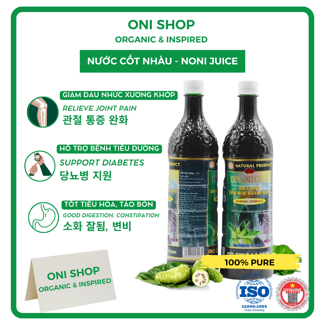 100% Pure Noni Juice ✨FREESHIP✨ Noni Huong Thanh is good for digestion, heart, blood pressure - Onishop