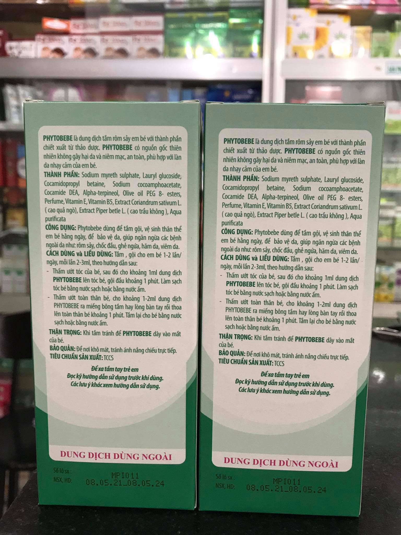 [HCM]Dung Dịch Tắm Rôm Sảy Em Bé PhytoBeBe - 250ml