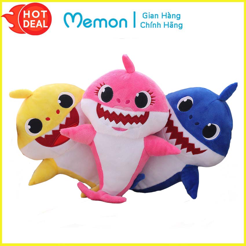 Cá Mập Baby Shark 30cm Cao Cấp Memon, Gấu Bông Cá Mập Cho Bé