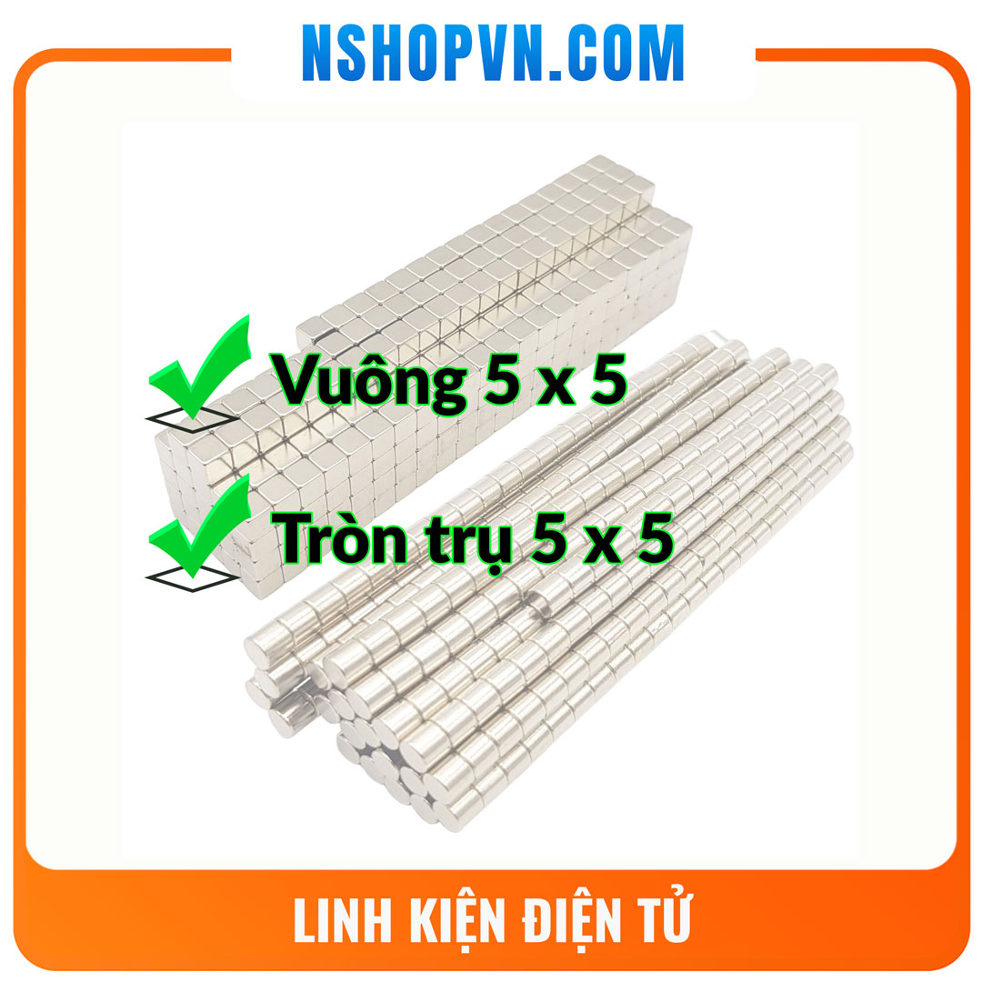 Nam châm đất hiếm trắng nhỏ 5x5mm