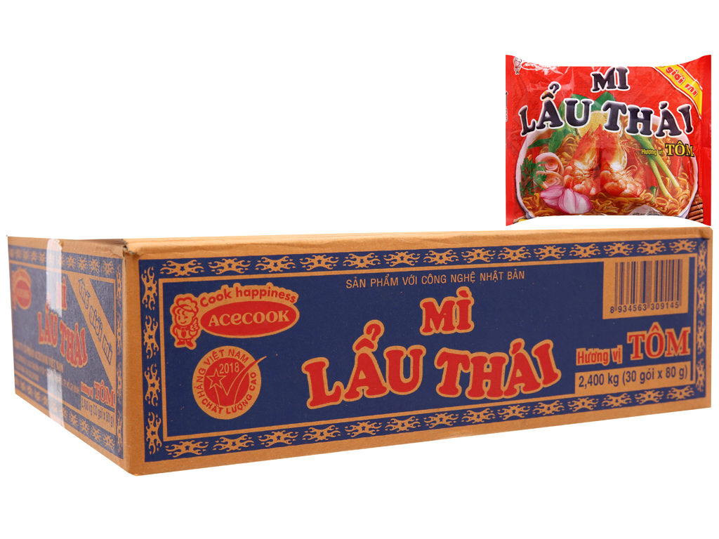 MÌ LẨU THÁI TÔM 80GR COMBO 5 GÓI/ 1 THÙNG