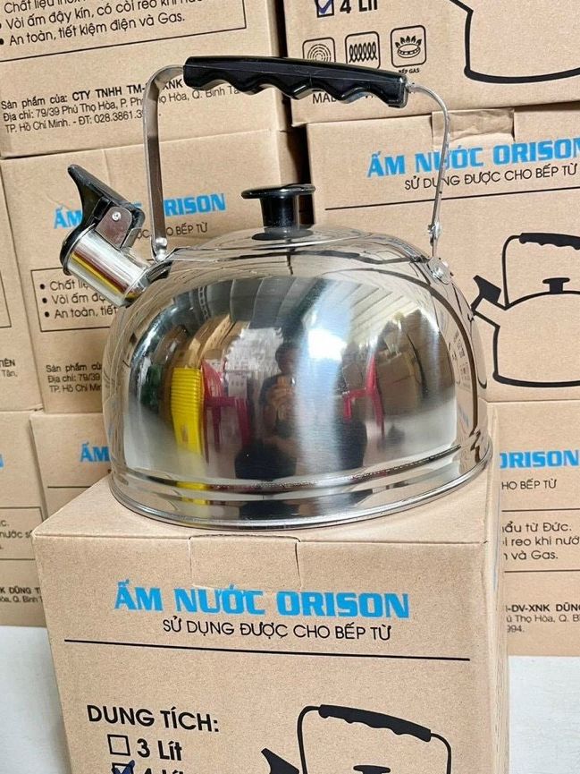 ẤM ĐUN NƯỚC INOX ORISON DÙNG ĐƯỢC BẾP TỪ 4 L CAO CẤP