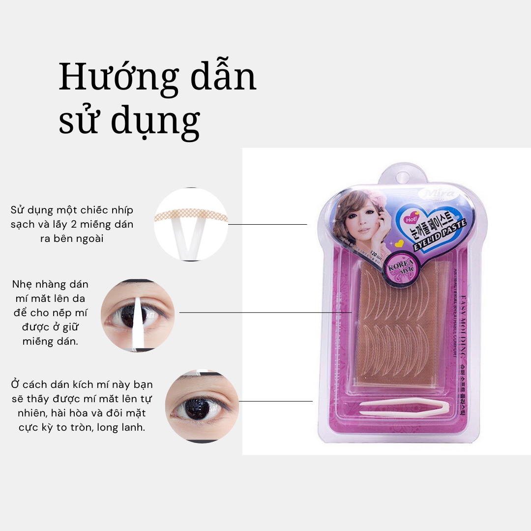 Miếng Dán Kích Mí Lưới tạo 2 Mí Siêu Đẹp Eyelid Paste (120 pairs) (Product From Korea)