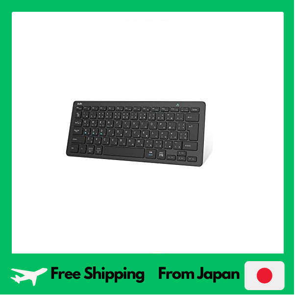 Ewin Keyboard Wireless bluetooth mini keyboard with JIS standard Japanese alignment ios android Windows mac multi-system compatible iphone ipad PC smartphone tablet freely switch between three devices Lightweight, ultra thin, Japanese manual Black
