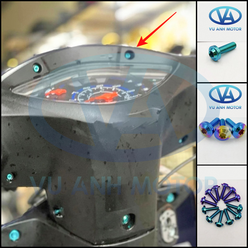 Ốc titan gr5 gắn full dàn áo wave 50cc, wave a 100, 110 2007-2023