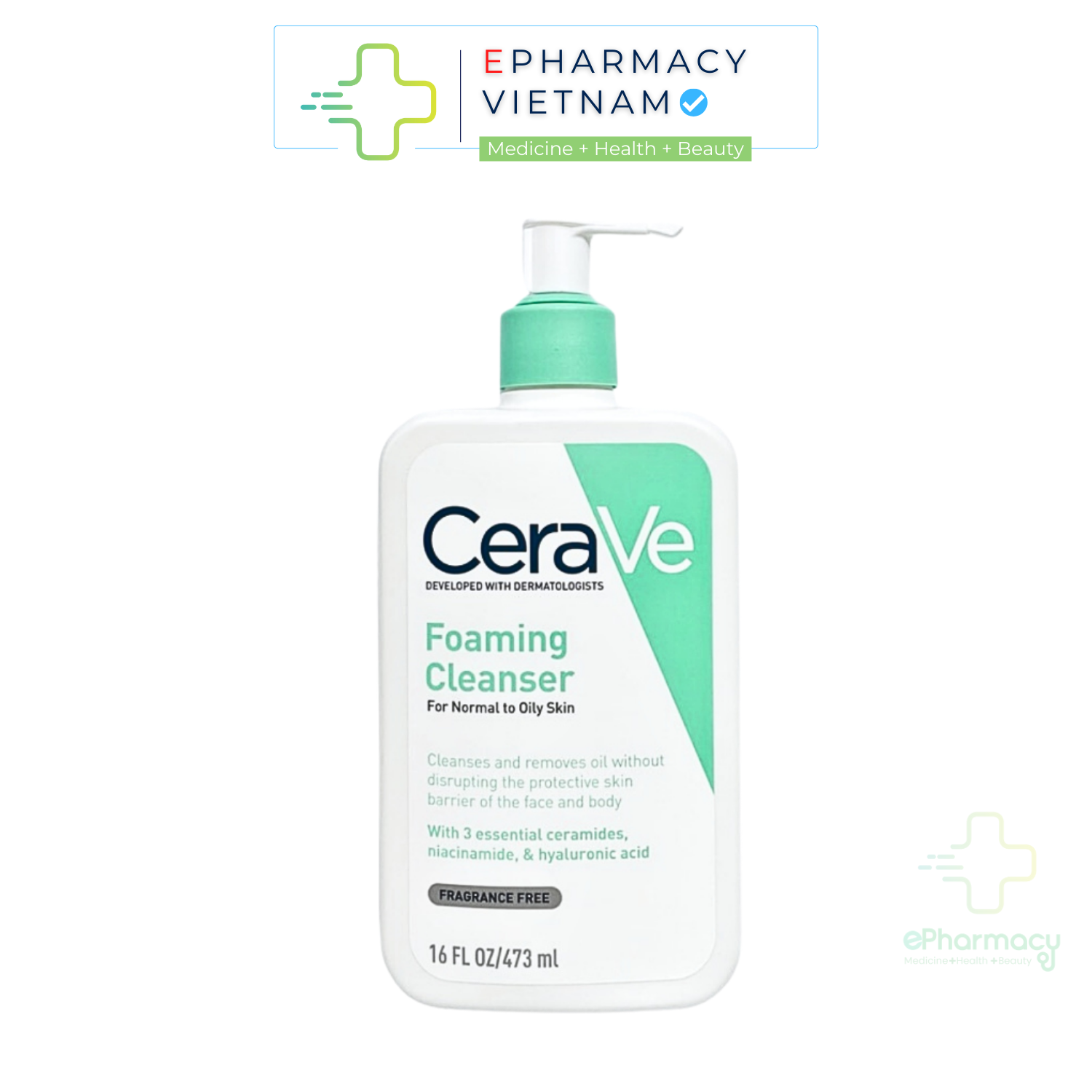 Sữa Rửa Mặt CeraVe Da Dầu - Cerave Gel Moussant Foaming Facial Cleanser cho da dầu, nhạy cảm