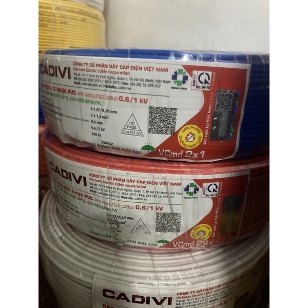 100 mét dây điện cadivi đôi 2x1.0