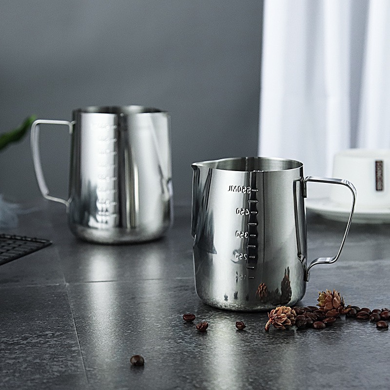 Ca Đánh Sữa Inox Cao Cấp #304 [ Có Vạch Chia ]