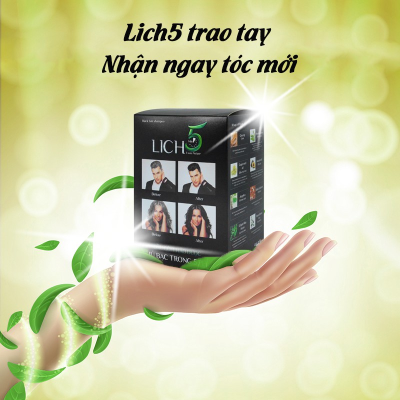 Dầu gội nhuộm tóc LICH5 [Mầu Nâu Đen, Mầu Đen]